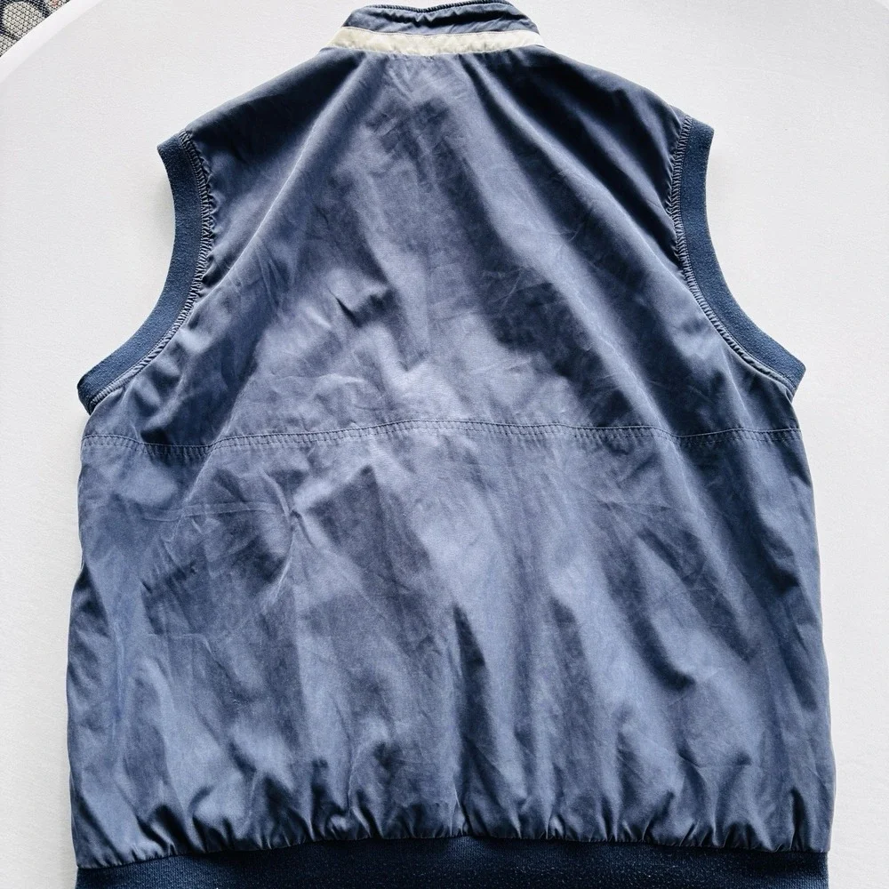 Pebble Beach Golf Vest‎ XL Navy Blue Wind Water Resistant Zip Pullover Vintage